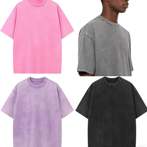 T-shirt pour <span class=keywords><strong>homme</strong></span> avec logo OEM personnalisé, <span class=keywords><strong>taille</strong></span> et couleur au choix, style streetwear, délavé à l'acide, manches courtes, confortable, prix d'usine en gros, vintage - Product Image 2