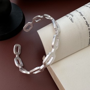 S925 Sterling Silver Retro INS Style <b>Fashion</b> <b>Bracelet</b> Korean Version Niche Design with Brushed Square Wholesale <b>Cuff</b> <b>Bracelets</b> - Product Image 1