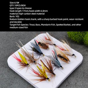 Ensemble de leurres de pêche à <span class=keywords><strong>la</strong></span> mouche <span class=keywords><strong>truite</strong></span> et bar 10 pièces mouche humide (appâts artificiels) - Product Image 3