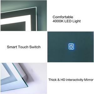De alta calidad de la pared <span class=keywords><strong>espejo</strong></span> iluminado Sensor táctil de plata decorativo <span class=keywords><strong>espejo</strong></span> de baño <span class=keywords><strong>con</strong></span> visualización de la hora - Product Image 6