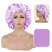 Bonnets longs en satin avec bande de cravate, bonnet à grande tresse rose rose bonnet à cheveux soyeux pour Locs femmes qui dorment