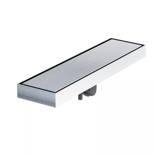 Drain <span class=keywords><strong>de</strong></span> douche linéaire moderne 30x8cm en acier brossé, finition en acier inoxydable 304, drain <span class=keywords><strong>de</strong></span> sol dissimulé à insérer dans les carreaux <span class=keywords><strong>pour</strong></span> salle <span class=keywords><strong>de</strong></span> bain - Product Image 2