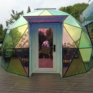 Maison de tente de station de vacances d'hôtel haut de gamme, tente de dôme géodésique de verre, fournitures de maisons préfabriquées d'airbnb