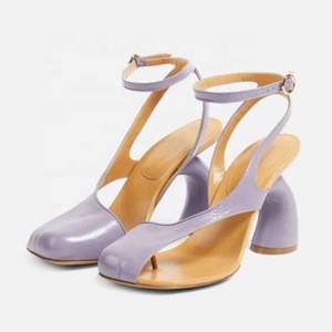 Women's <b>Split</b> <b>Toe</b> Sandals Designer Style Summer Ankle Buckles Straps Pumps Irregular Hook Heels Cut Out <b>Shoes</b> - Product Image 3