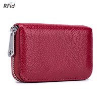 Dompet Tempat Kartu Kulit PU Portabel Klasik dengan Ritsleting, Multi-slot, Tempat Kartu Kredit, Dompet Koin, Tempat Kartu Identitas, Tempat Kartu Kredit, Kantong Kartu