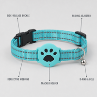 Collier pour chien personnalisé, dessin animé, réglable, en nylon souple, anti-perte, entraînement, anneau en acier inoxydable, OEM ODM