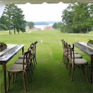 Nhà hàng đám cưới Bistro crossback ghế ăn uống phong cách nước giản dị bằng gỗ japandi crossback ghế chivari