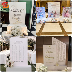 Panel de Bienvenida de Acrílico Blanco Lujoso para Bodas, con Ranuras para Tarjetas y Tabla de Asientos, Personalizable, para Eventos y Banquetes - Product Image 6
