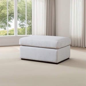 Premium Soft Linen Fabric <b>Footrest</b> Ottoman with Comfortable Cushion for Living Room and Office Use - Product Image 1