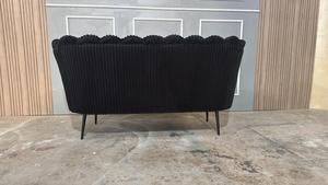 Sofá de Tela de Pana Negra de Una Plaza, Sillón Moderno para Sala de Estar, Tapizado Suave, Hecho en Indonesia - Product Image 4