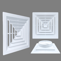 HVAC Grille de retour 24x24 pour plafond suspendu Diffuseur d'aération carré 4 voies