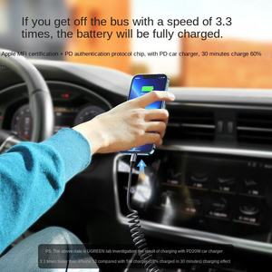 Câble USB rétractable <span class=keywords><strong>UGREEN</strong></span> MFI pour voiture, 8 broches, charge rapide PD, câble de données tressé en nylon pour <span class=keywords><strong>Apple</strong></span> iPhone 16 15 14 - Product Image 3