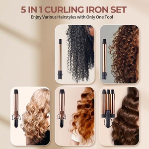 Juego de rizador de pelo 5 en 1 Winning Star, estilizador de cabello eléctrico de 60W con barriles intercambiables para uso doméstico - Product Image 4
