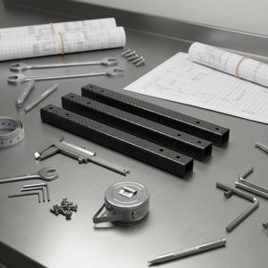 Tige carrée en feutre de carbone SHENYU 3K, haute résistance, légère, épaisseur 5 mm, pour cadres industriels, projets DIY et composants mécaniques - Product Image 1