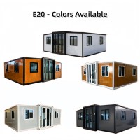 En promotion : Maison modulaire extensible E20 équipée d'une cuisine, d'une salle de bain et de deux chambres, préfabriquée avec porte en aluminium à rupture de pont thermique