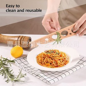 Outil de mesure pour pâtes en bois massif, éplucheur d'herbes aromatiques en bois, outil de cuisine à pousser et tirer pour la cuisson et la pâtisserie - Product Image 3