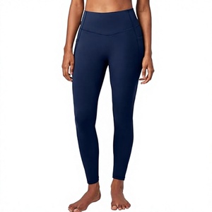 HAWK SPORTS INDUSTRIES Leggings de Cintura Alta para Mujer, Sin Costuras, Largos, de Color Sólido, Elásticos, Transpirables, de Punto, con Spandex, 220g - Product Image 1