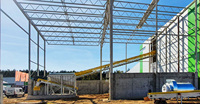 Arco Continuo de Gran Vano para Edificios de Almacenes y Oficinas, con Estructura de Acero Prefabricada en Colores Personalizados