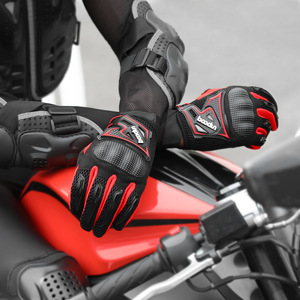 Guantes de Motociclismo Negros y Rojos Antideslizantes para Hombre, Guantes de Ciclismo para Adultos - Product Image 2