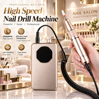 Perceuse à ongles électrique professionnelle 35000 tr/min, portable, en plastique, 25W, sans fil, pour le polissage des ongles en acrylique et en gel