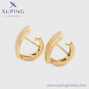 XUPING Joyería de Moda, Pendientes Huggie de Cobre Chapado en Oro de 14K, Joyería de Lujo Minimalista para Mujer, Novia, Dama - Product Image 3