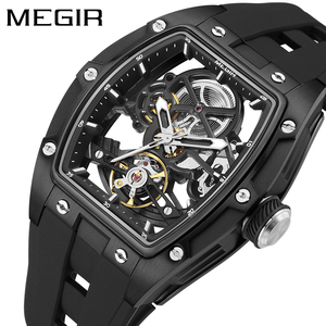 Reloj Automático MEGIR 2242 Azul para Hombre, Deportivo, Resistente al Agua, de Acero Inoxidable, Mecánico, con Correa de Silicona y Esfera Esqueleto - Product Image 2