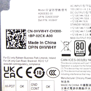 Alimentatore 260W 8+4+4Pin per Dell <span class=keywords><strong>Vostro</strong></span> 3710 3910 T3660 <span class=keywords><strong>XPS</strong></span> 8950 7000 5000 0HVW4Y HVW4Y L260EBS-00 H260EBS-00 - Product Image 5