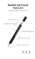 Stylet Capacitif Métallique 2-en-1 à Logo Personnalisé avec Pointe Remplaçable pour Tablettes et Téléphones Universels