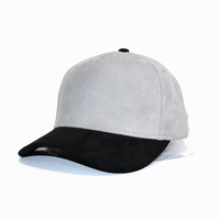 Casquette de baseball classique rétro ajustable à visière incurvée en faux daim bicolore de haute qualité avec logo personnalisé pour unisexe