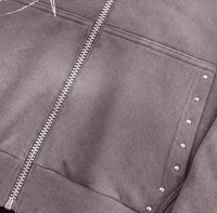 Sweat-shirts et hoodies pour hommes avec imprimé graphique, coupe ample personnalisée, fermeture éclair, double couche, capuche, style vintage délavé à l'acide