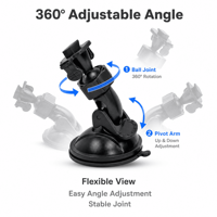 Support de fixation pour voiture à ventouse robuste en ABS de 55 mm pour GPS, tableau de bord, pare-brise et caméra