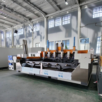 Fresadora CNC Rotativa de Seis Cabezas de Venta Directa de Fábrica JK, Cortadora de Piedra para Barandillas de Granito, Longitud Máxima de Corte de 3200 mm, Motor de Engranajes