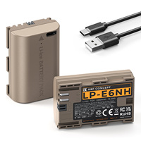 Batería Recargable para Cámara K&F Concept Compatible con Canon EOS 90D, 80D, Paquete de 2 Baterías LP-E6NH de 2250 mAh para Cámaras Digitales Canon