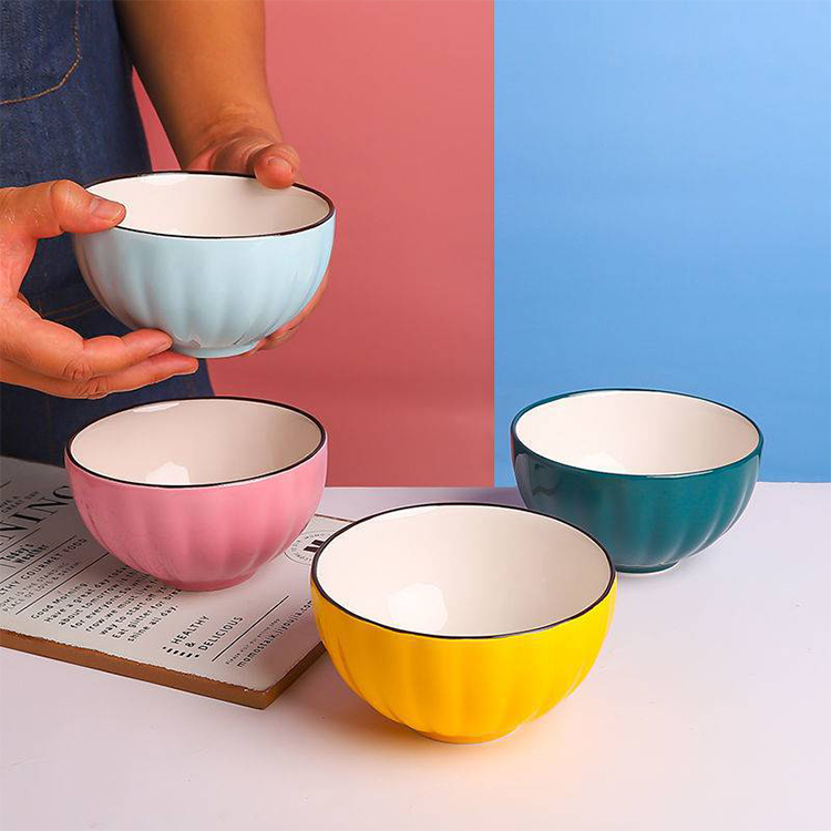 Wholesales Amazon top seller big color ceramic ramen bowl soup noodles bowl