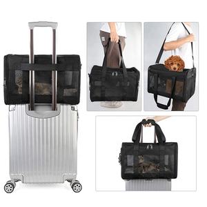 Transportín plegable para gatos, cesta de transporte para perros de viaje, expansión de dos lados, casas de lujo - Product Image 1