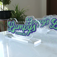 Plaque de table en acrylique LED personnalisée EZD, éclairage de bureau, plaque de nom, affichage de comptoir de restaurant