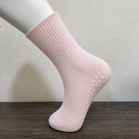 Chaussettes de cheville antidérapantes pour Pilates, danse athlétique, avec logo personnalisé sur le bord, en coton respirant et écologique pour femmes