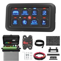 Panneau de commande RGB 8 voies 12V, interrupteur à intensité variable automatique, panneau de commande tactile à impulsions momentanées pour Jeep Wrangler