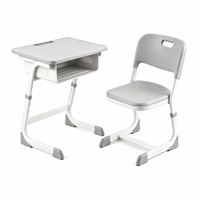 Chaise ergonomique pour table d'étude, ensemble bureau d'écolier individuel, mobilier de classe réglable en hauteur pour lycée