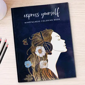Wholesale Adult Stress Relief Color Mindfulness Coloring Book with Personal Growth Prompts Books for Women