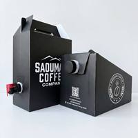 Distributeur de café en boîte carton aseptique de 96 oz avec logo personnalisé, robinet et gobelets pour la restauration et le café à emporter