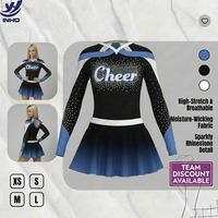Costume de cheerleading personnalisé pour filles, ensemble jupe imprimée métallique 2 pièces, extensible, respirant, tenue de compétition