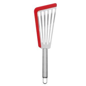 Stainless Steel <strong>Fish</strong> <strong>Spatula</strong> with Silicone Top Soft Edge Slotted Turner Sustainable for Home Kitchen Cooking - Product Image 1