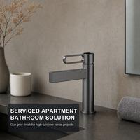 Robinet mitigeur de lavabo moderne en acier inoxydable 304 avec finition céramique, à poignée unique, pour salle de bain, hôtel, appartement, OEM, ODM, personnalisé