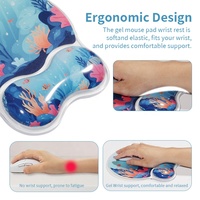 Ensemble de tapis de souris en gel de silicone transparent avec repose-poignet, logo personnalisé en couleur, impression UV, design Kawaii en cristal pour le bureau et la maison - Sanxing