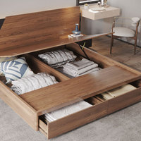 Derniers meubles de chambre à coucher modernes, lit queen size avec rangement, cadre de lit tatami, lit double king en bois