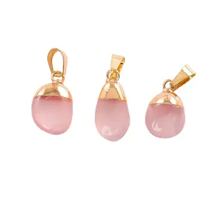 Celion Pingentes de esfera de cristal rosa de quartzo polido pedras de cristal de alta qualidade para presente