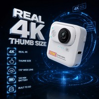 Mini caméra embarquée intelligente 4K 30fps 20MP Double caméra 170+140° Format de poche Wi-Fi intégré Contrôle par application Gyroscope 6 axes EIS Type C magnétique
