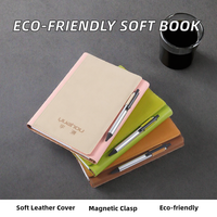 Carnet à spirale en cuir souple écologique OEM Macaron, journal économique avec fermoir magnétique, idéal comme cadeau