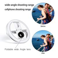Anneau lumineux rechargeable 36 LED pour selfie, matériau PC, lentille à clipser pour téléphone, tablette, iPad, ordinateur portable, appareil photo mobile, photographie